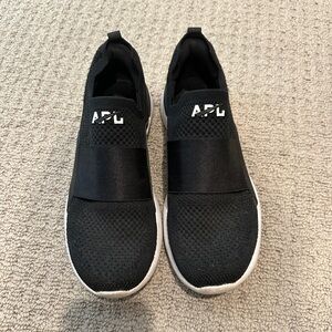 APL Women's Black Slip-On Sneakers with White Soles